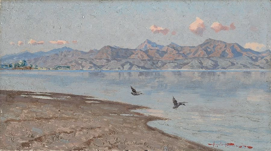 Angiolo - Le Alpi Apuane viste dal lago di Massaciuccoli